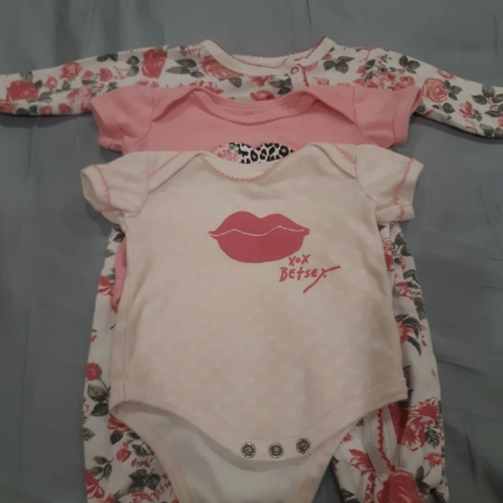 3 Betsey Johnson girl onesies